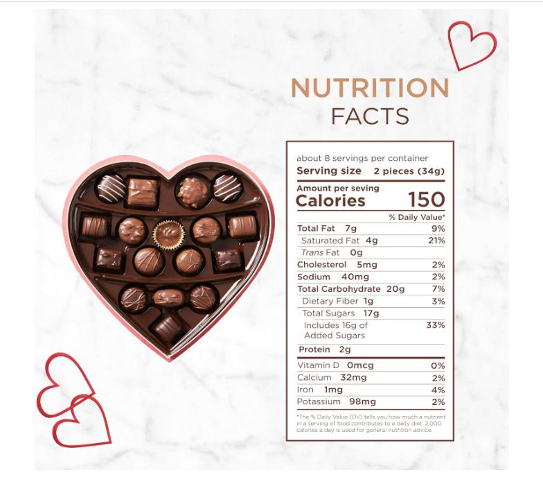 Russell Stover, Red Foil Heart, 10 Ounce - Chocolate Gift Box for Valentine's Day, Mother's Day, Anniversary and Birthdays