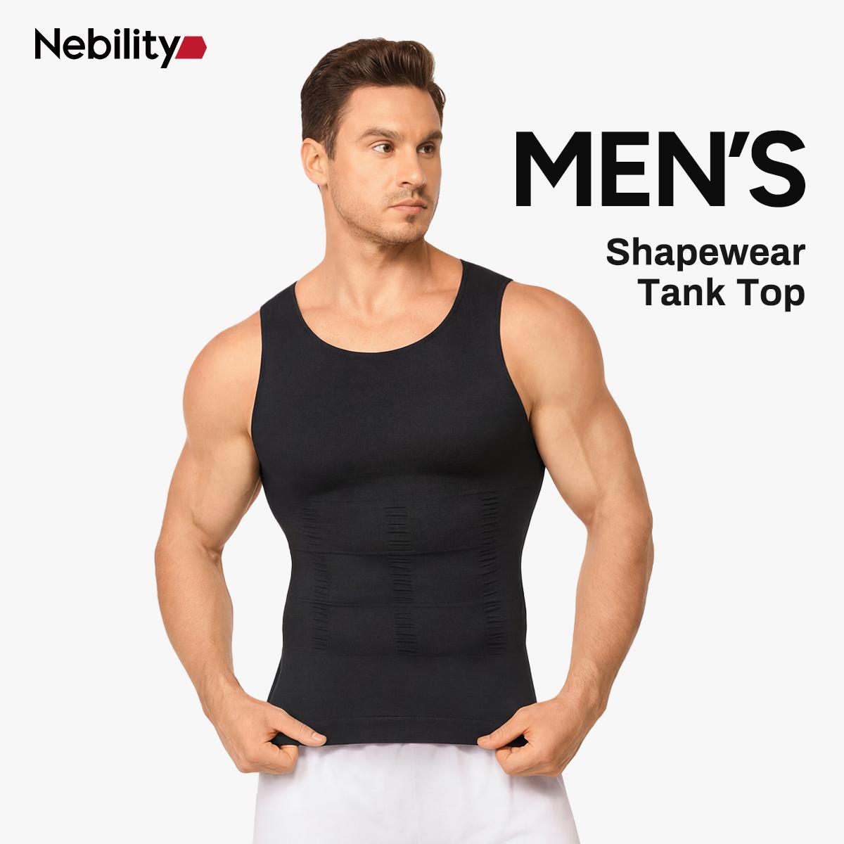 【Nebility】 Men's Shapewear Compression Tank Top Seamless Stretched Casual Bottoming Vest Wife Beater Shirt SpringStatements 【Nebility】 Men's Shapewear Compression Tank Top Seamless Stretched Casual Bottoming Vest Wife Beater Shirt SpringStatements