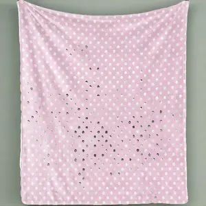Cozy Pink And White Polka Dot Flannel Throw Blanket Soft Warm Vintage Inspired Geometric Design Ideal For Couch Or Bed 280GSM Multicolor Portable Breathable Lightweight Skin-friendly Cooling Warm Machine Washable Father Son Blanket Tee And Themed Durable