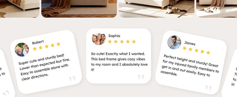 BERRY NEST Cloud Bed Frame, Upholstered Queen Size Bed Frame with Luxury Boucle Headboard, Solid Wood Legs, Rounded Corners Design & Easy Assembly – Modern Cream Platform Bed, No Mattress, No Noise, Queen,Full