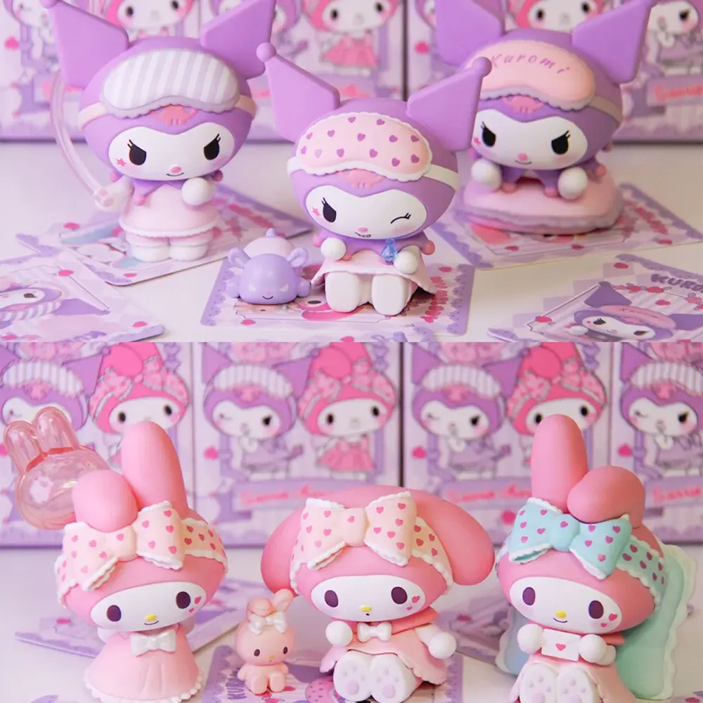 Melody Sweetheart Pajama Party Series Blind Box Kuromi Doll Desktop Ornament Gift