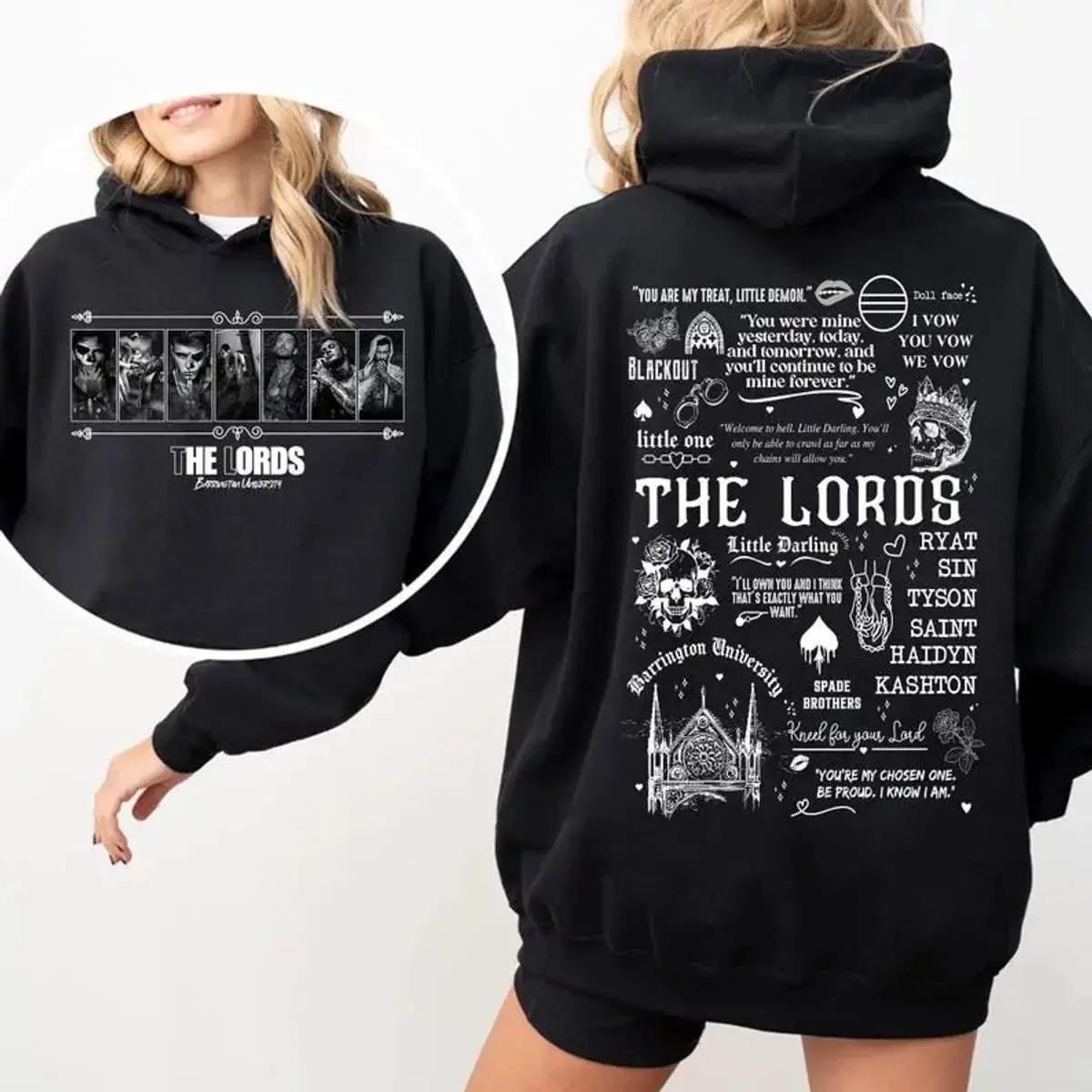 The Lords Series Book Hoodie Sweatshirt T-shirt, BarringtonUniversity Sweatshirt, Dark Romance Hoodie, Gift For Book Lover, Bookish Shirt, Unisex Sweater Pullover Tee