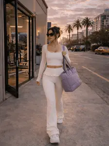 Ballet Ruffled Long Sleeve Sports Top (Swan)