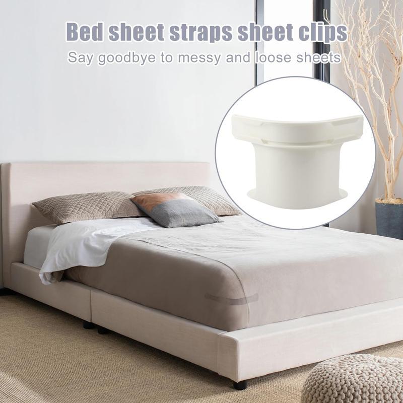No-Slip Bed Sheet Holders with Locking Clips – Heavy Duty Grippers for Deep & Standard Mattresses (Twin/Full/Queen/King) – Keeps Fitted Sheets Tight All Night!