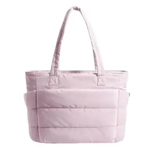 Cute  Puffy Bubble Tote Bag 3  color for Women Quilted Laptop Shoulder Handbag, Lightweight Work Tote with Multiple Compartments for Travel & Work Organize Zipper Closure Durable Tote bag    travel essentials