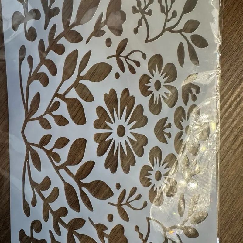 Flowers Stencil for Cake Decor 5in x 7in Flowers Stencil for Cake Decor 5in x 7in