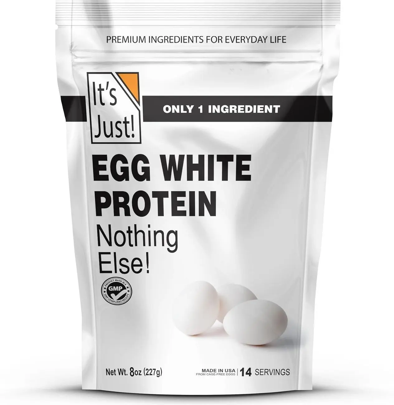 Egg White Protein Powder, Made in USA from Cage-Free Eggs, Dried Egg Whites (Unflavored, 8oz)