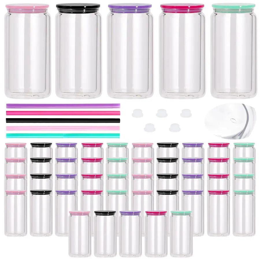 25/50PCS 16 oz Double Wall Plastic Snow Globe Tumbler with Lid & Straw for Cold Drinks and Snow Globe Glitter DIY Gift Waterbottletumbler Drinkware snow globe glitter diy