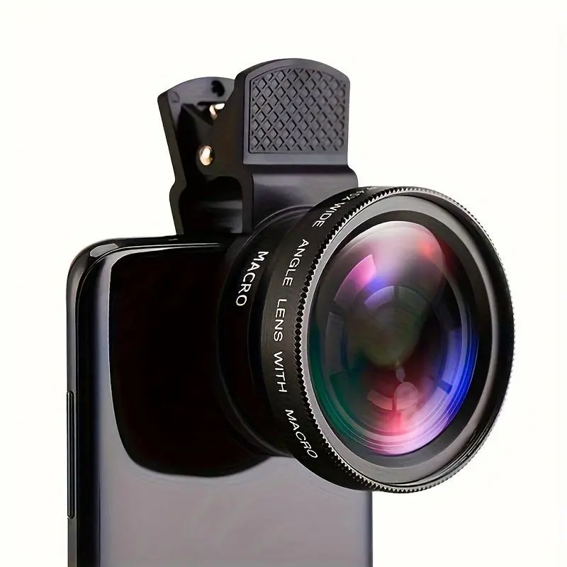 0.45X Phone Camera Lens, 2-in-1 Detachable Wide Angle & Macro, Portable Split Design Mobile Lens for All Smartphones, Smartphone Lens Attachment, Smartphone Camera Accessories, Smartphone Accessory, Cell Phone Accessories