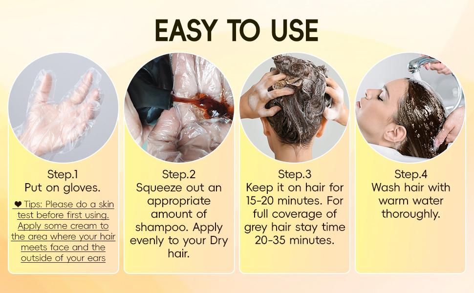 Light Brown Hair Dye Shampoo 5-in-1, Instant & Long-Lasting Hair Color Shampoo for Gray Hair Coverage, Herbal Natural Ingredients, Ammonia-Free, Unisex 500ml Light Brown Hair Dye Shampoo 5-in-1, Instant & Long-Lasting Hair Color Shampoo for Gray Hair Coverage, Herbal Natural Ingredients, Ammonia-Free, Unisex 500ml