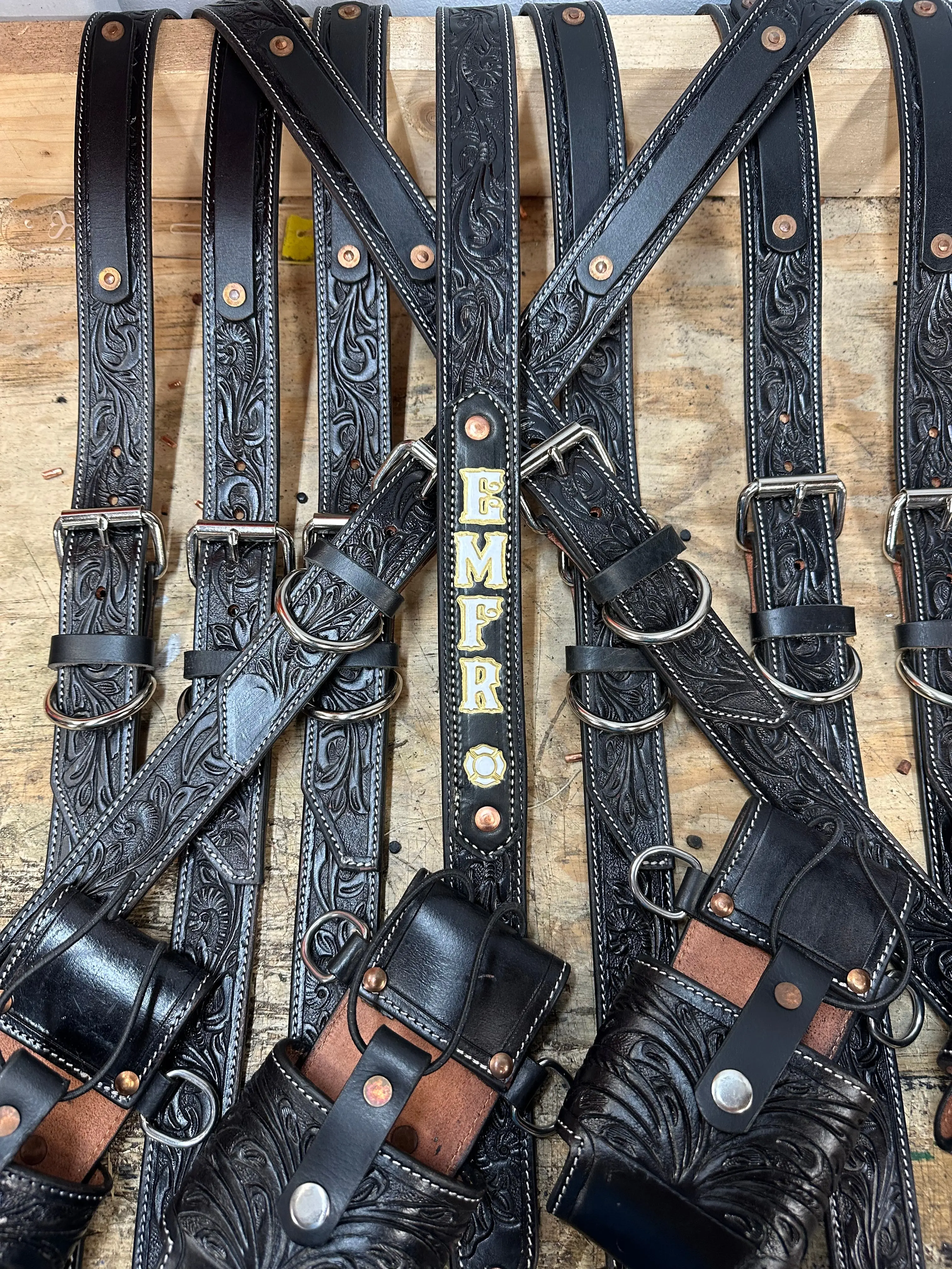 Black Tooled Custom Radio Strap Set - TikTok Shop
