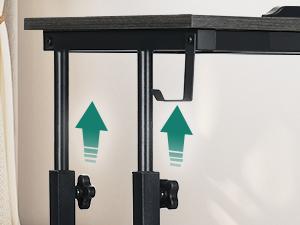 YITAHOME Height Adjustable Table with Charging Station, Portable Desk with Wheels, Small Standing Rolling Computer Desk with Tiltable Tabletop and Storage Bag