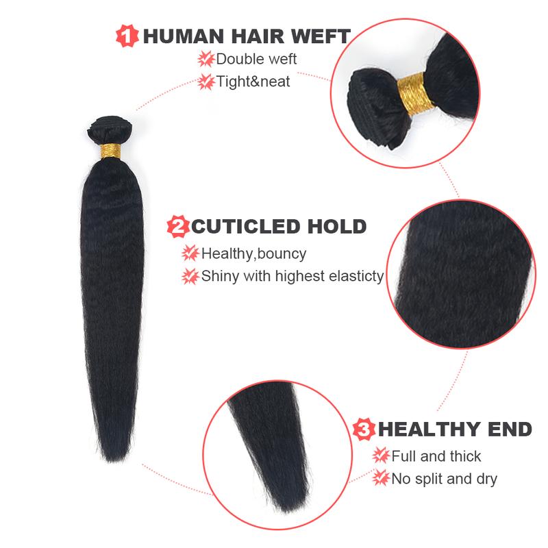 Kinky Straight Natural Color Human Hair Bundle Virgin Hair Extensions Kinky Straight Natural Color Human Hair Bundle Virgin Hair Extensions