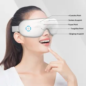 eye massaging maskTherapy Heated Bluetooth Eye Massager Rechargeable Electric Eye Massager 1 box of foldable eye massage tools 3 modes Top Valentine's Day gift choice  eye care device For men and women Bluetooth  adjustable intensity level therapy  home
