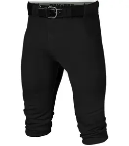 Penveer Knicker Style Adult Baseball Pants with Durable Snap Zip, Elastic Bottom Mens Baseball Pants (Black) Athletic Stretchable High Waisted Athletic