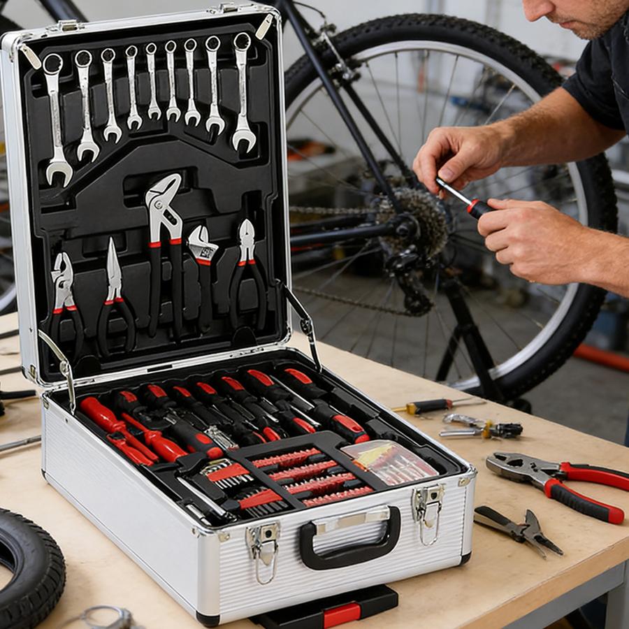 Bourvill 899PCS Large Capacity Metal Hand Toolbox, The Ultimate Home Repair Master Set - Comprehensive Toolbox, With 4 Drawers, General Household Toolkit, Simple And Durable, Auto Repair Repair Tools, No Assembly Required