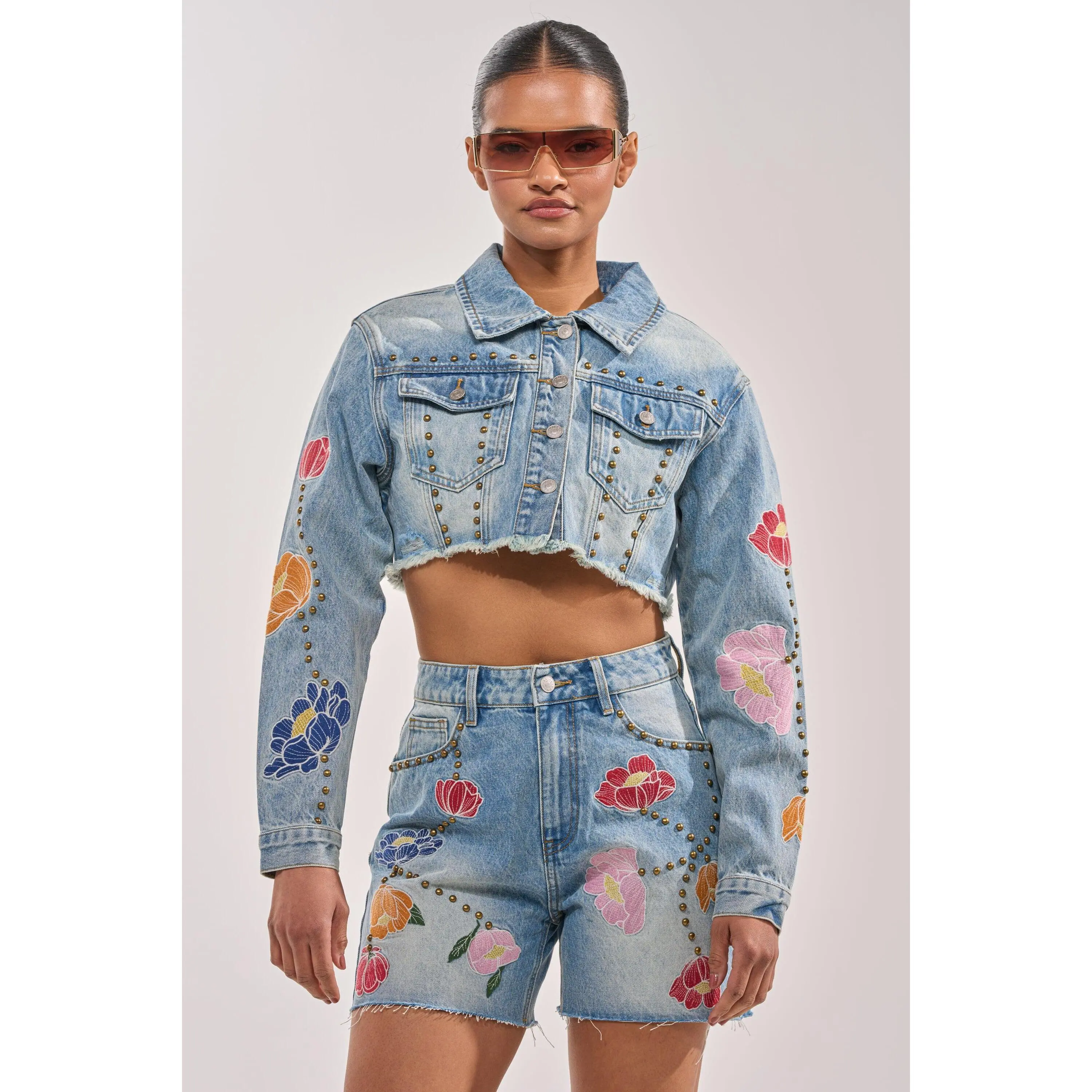 LOTTIE EMBROIDERED DENIM JACKET