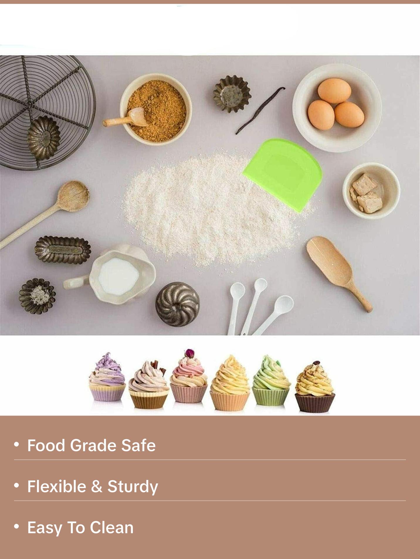 2 PCS Plastic Dough, Bowl,  Bench Scraper