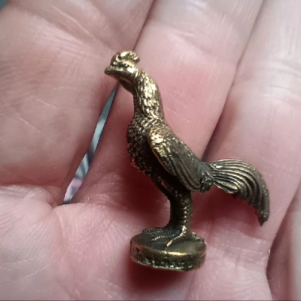 Brass Rooster Statue - Handcrafted Ornamental Piece for Home Decor