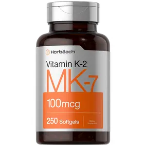Horbäach Vitamin K2 MK7 100mcg | 250 Softgels | Non-GMO, Gluten Free Supplement
