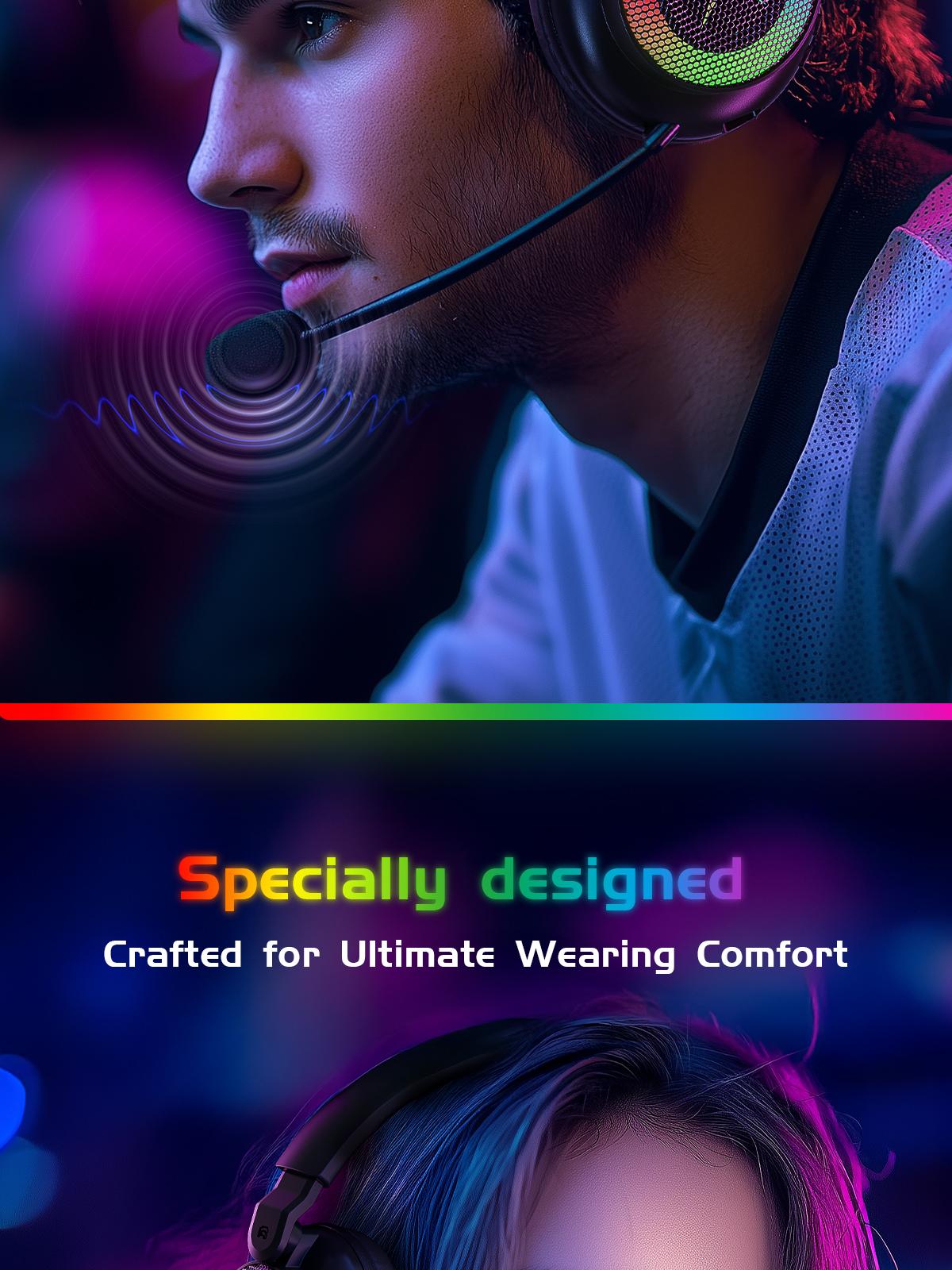 [New Year Picks] TAGRY TRONICX Upgraded G3/G5 Wired PC Gaming Headset with 50mm Driver, ENC Microphone, USB-A Headset with 7.1 Surround Sound, Control Box for PC/PS5 Console/Switch Dock Mode  (Not Compatible with Xbox)