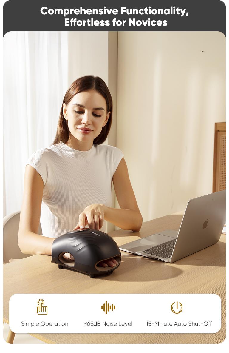 [Pro Model] CINCOM Hand Massager Pro for Enhanced Comfort and Relief, 4 Modes 4 Intensity 6 Heat Levels, Portable and Cordless, Advanced Airwave Technology and Sleek Design, Touchscreen Display, Perfect Gifts for Family, Friends, Enjoy it Anytime Anywhere
