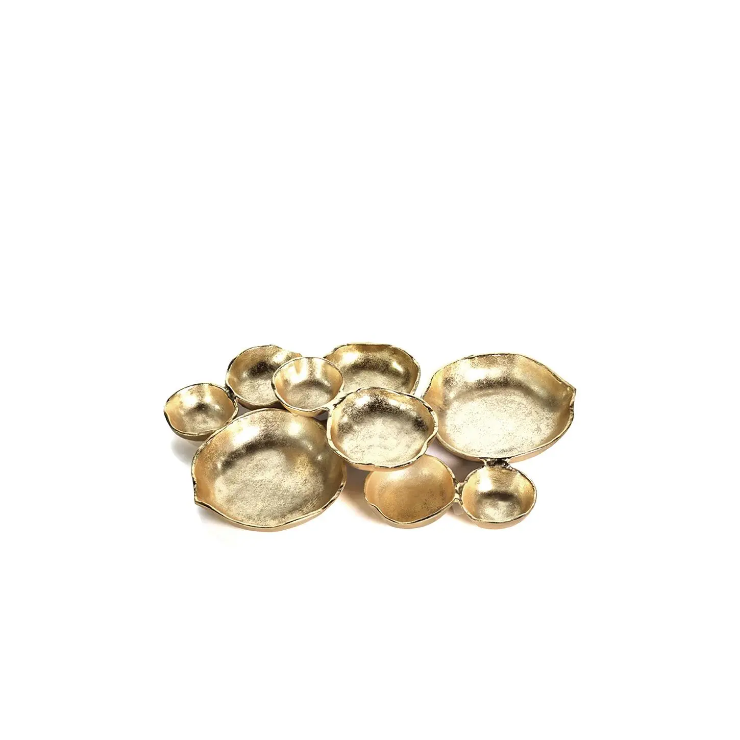 The Favorites Cluster Of Nine Round Serving Bowls in Gold