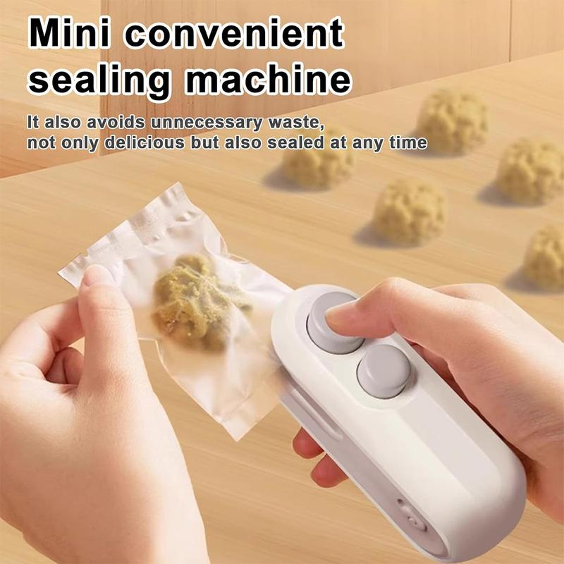 Mini Bag Sealer, 2025 Upgrade 2 in 1 Magnetic Food Sealer, Small 2 in 1 Rechargeable Magnetic Snack Sealer Household Mini, Heat Sealer with Cutter USB Rechargeable for Kitchen