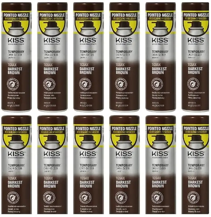 12-Pack Tintation Color Spray (TCS02 Darkest Brown Balayage Highlights) - Salon-Quality Nozzle Haircare Product, Non-Bleaching Natural Pigment Color-Tinted Semi-Permanent Hair Styling Solution, Color-Tinted Semi-Permanent Color