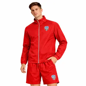 TRacksuit Men's Windbreaker Set – Lightweight Jacket & Shorts 2-Piece Outfit – Athletic Tracksuit for Gym & Outdoor Activities