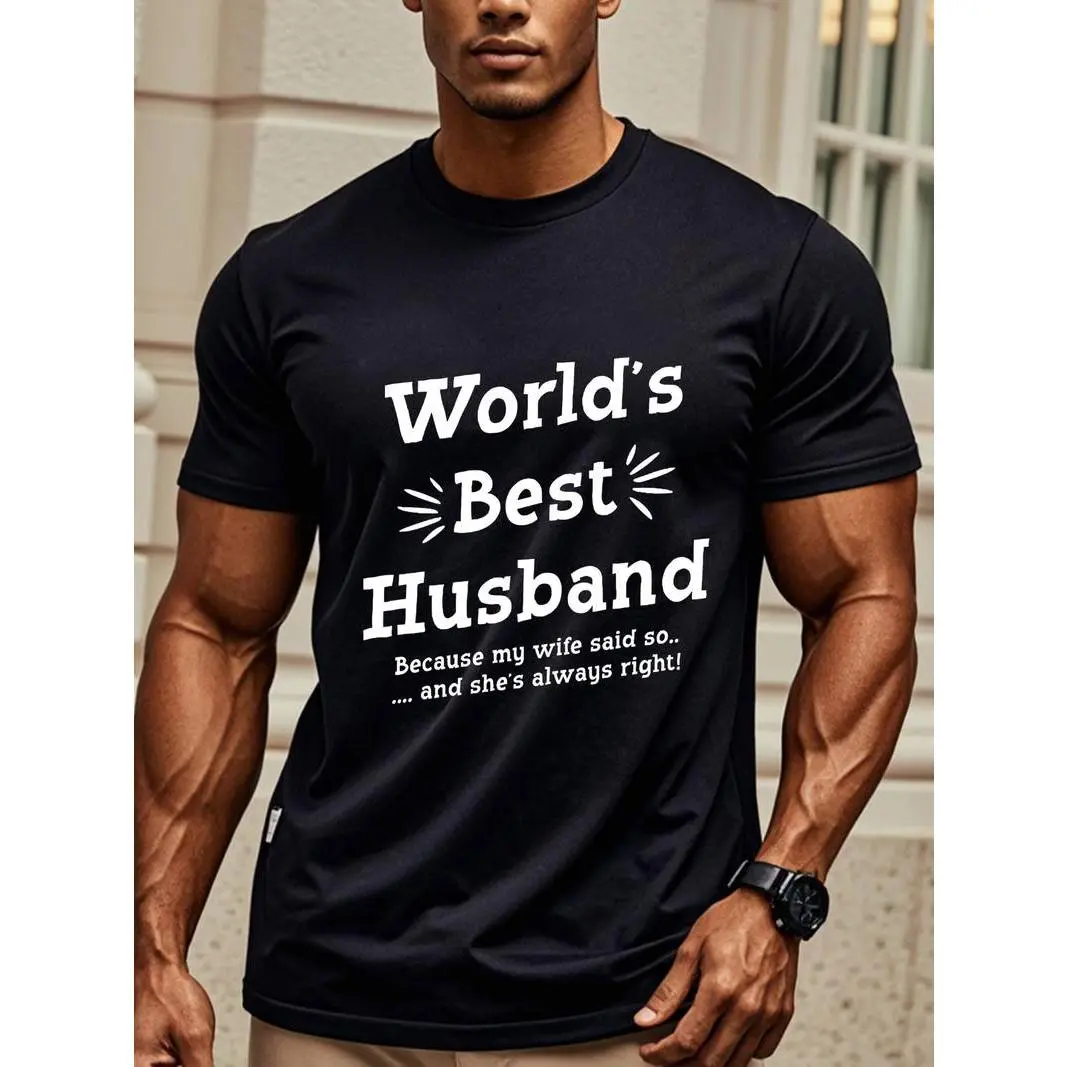 Summer t Shirts WORLDS BEST HUSBAND T SHIRT Funny Mens T-Shirt, Husband T Shirt For Men