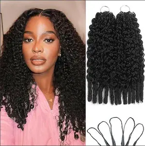 Daydream Hair Burmese Curly Human Miracle Knotless Crochet Hair 18inch 150g Knotless Pre-Separated Feather Crochet Real Human Hair 3C Light weight Reusable Remy Hair Extensions for Women Natural Black Color