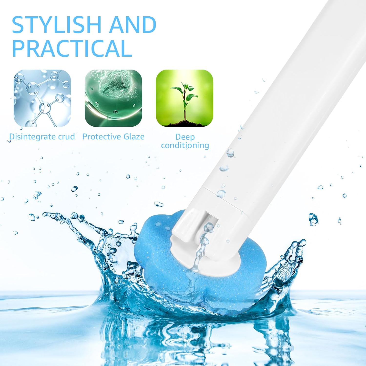 Nifogo Toilet Brush, Wall-Mount Holder & 24PCS Cleaner Refills, Multifunctional Bathroom Cleaning Kit, Works for Toilet Sink Bathtub Drain, Suitable for Basin & Urinal Cleaning