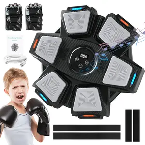Music Boxing Machine Bluetooth Punching Machine with Gloves 9 Modes 9 Speeds Noise-Reducing ABS Target Smart Punch Counter Voice Coach Home Boxing Trainer for Adult Teen Kid