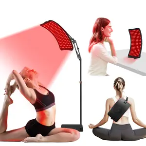 Red Light Therapy for Body & Face, 660nm 850nm Infrared Red Light Therapy Lamp with Floor Stand & Desk Stand, Full Body Relief Skin Care LED Red Light Panel Home Use for Beauty Recovery Relaxation