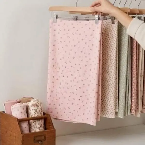 Ditsy Floral Pointelle Rib Knit Apparel Fabric - Feminine, Stretchable Polyester Mix, 58-60 in Width, Sold by the Yd