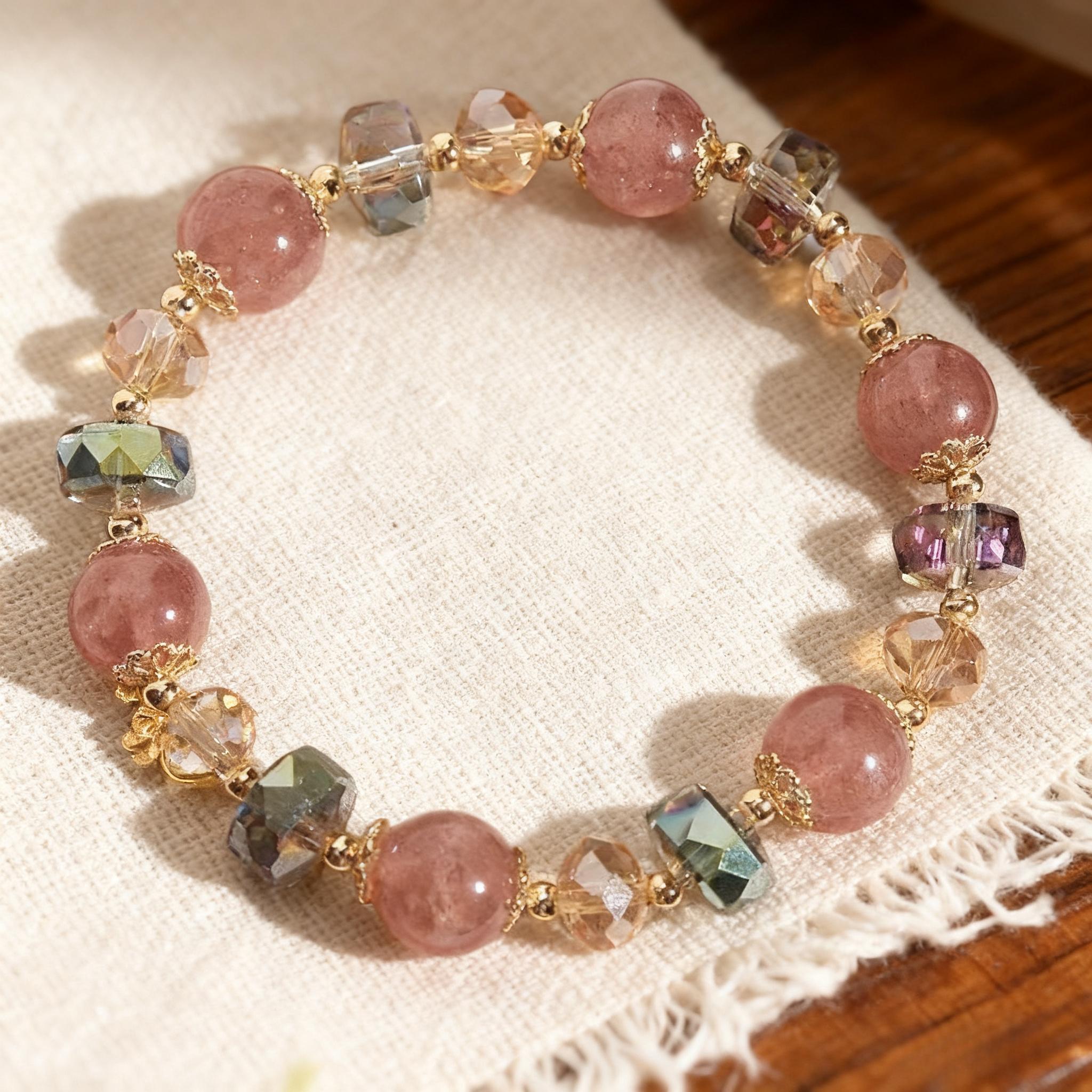 Colorful Crystal Lucky Bracelet For Women, Wealth Money Bracelets Trendy Spiritual Jewelry Gifts for Women, Special Occasions Gifts For Girlfriends Heavy Bracelet Blue Friendship Bracelet