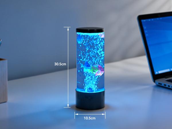 LED Aquarium Bubble Fish Tank Table Lamp, Birthday Christmas Gifts for Adults Kids Teens, Relaxing 6 Color Remote Fake Fish Sensory Night Light for Kids' Room Bedroom Home Decor, Stress Relief