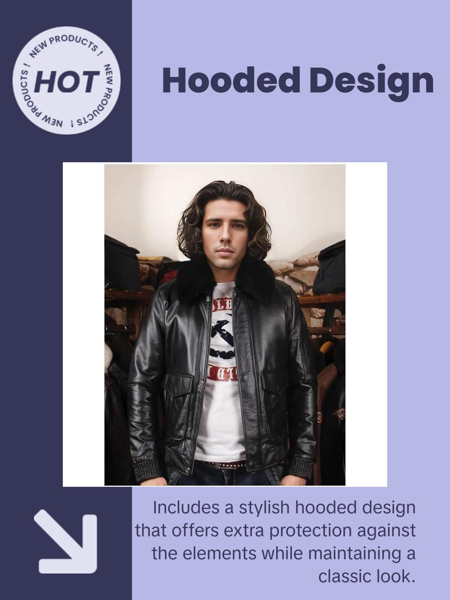 A2 USAF Pilot Leather Flight Jacket with Faux Fur Collar