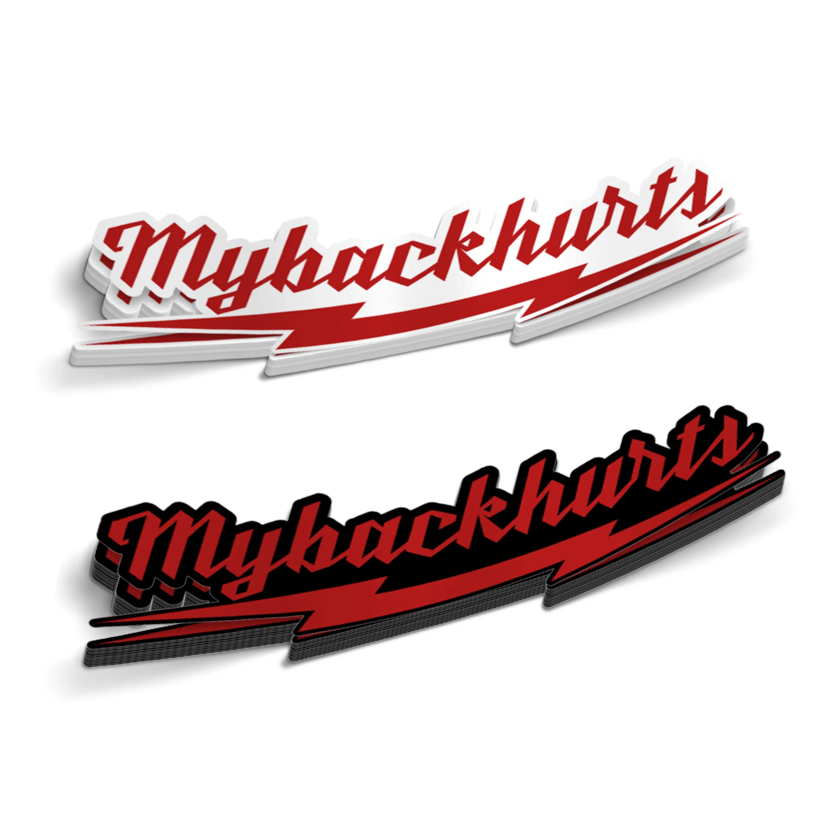 My Back Hurts Milwaukee Sticker - Hard Hat, Funny Sarcastic, Cooler, Toolbox, Meme, Laptop, Blue Collar, Durable Water-Resistant Stickers
