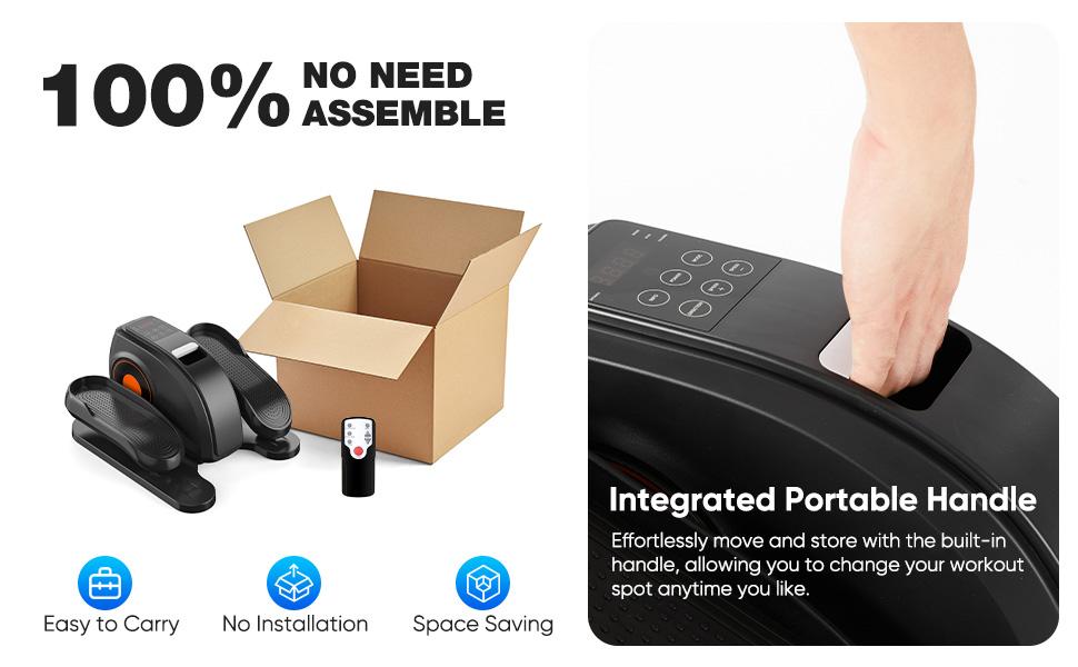 Under-Desk Elliptical Machine Mini Elliptical Compact & Quiet with Adjustable Speed LED Display Portable Fitness Solution