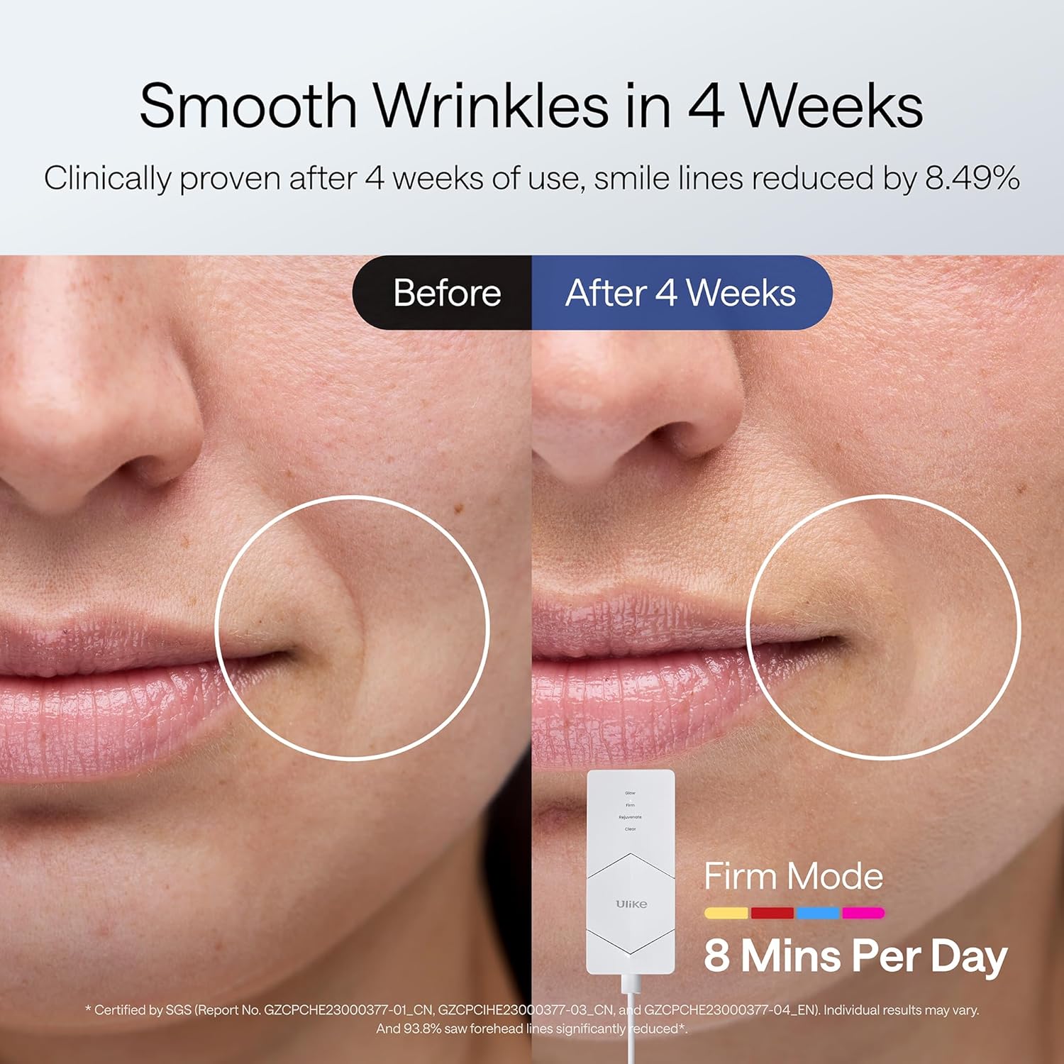 Ulike Red Light Therapy for Face, 2-Year Warranty，ReGlow LED Light Therapy Facial Mask With Red, Blue, Yellow &Infrared Red Light, 4-in-1 Modes for Firming, Rejuvenation, Brightening & Clearing, 360°Mirror Reflection