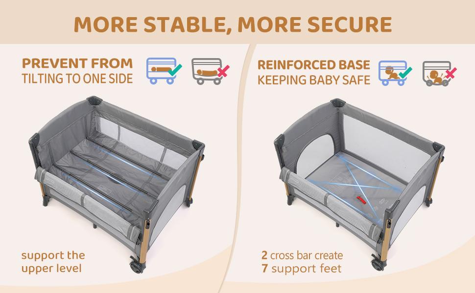 JOYMOR 7 in 1 Bedside Bassinet with Changing Table, All in One Nursery Center, Bedside Sleeper with Mattress, Sheet, Canopy, Storage Shelf and Hanging Toy