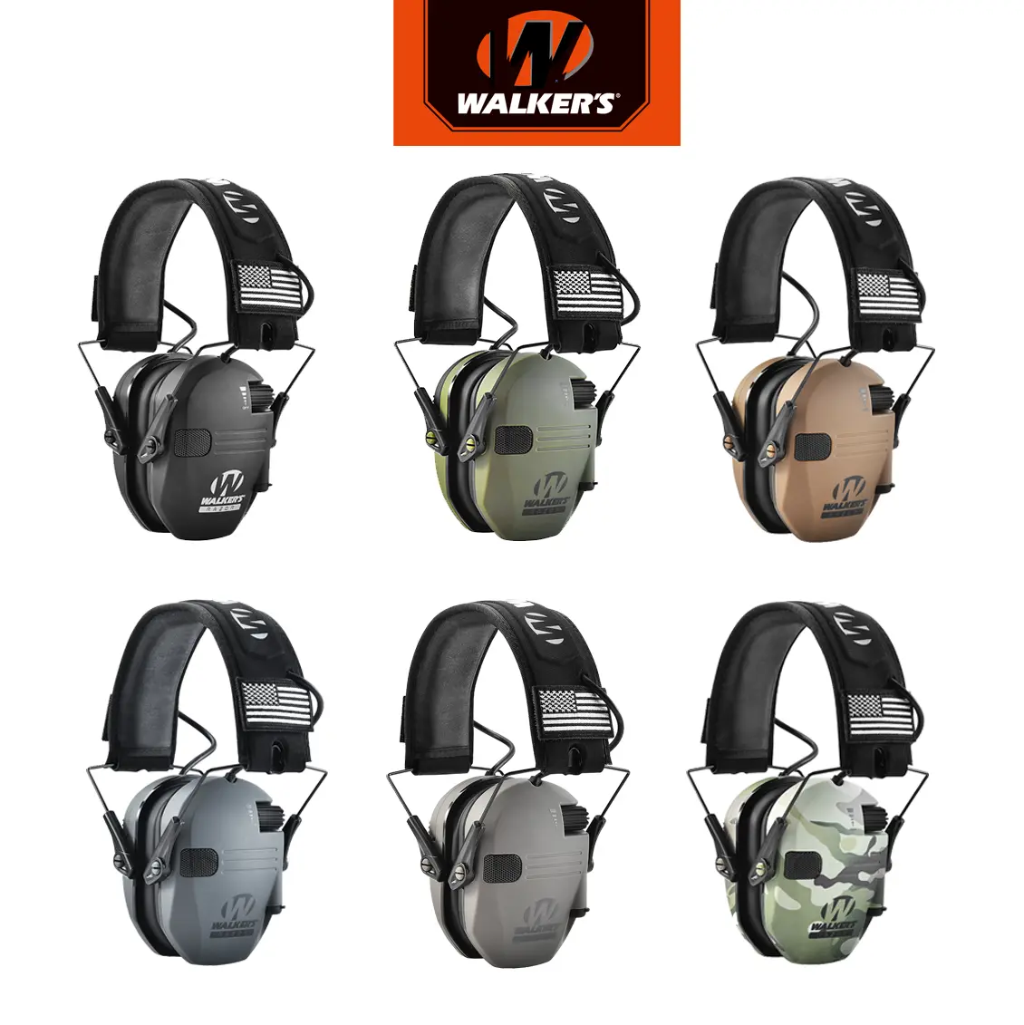 A must-have for shooting enthusiasts! Walker’s Razor electronic ear protector, AAA battery long runtime + American flag badge, hardcore yet practical,camping essentials