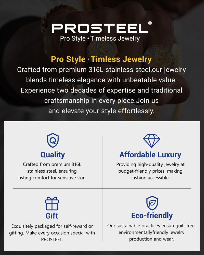 【Add note or leave message for names】PROSTEEL Personalized Stainless Steel Cuban Link Chain Necklace for Men Women, 5mm/7mm/9mm Width Engraving 1-6 Names Steel/ Golden/Black Christmas New Year Customized Gift