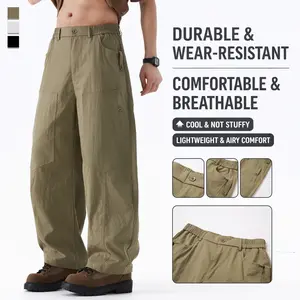 Men’s fashion casual loose cargo pants with a slim-fit waist, comfortable breathable design, multifunctional outdoor long pants suitable for commuting and sports, a great gift for husbands and boyfriends Classic