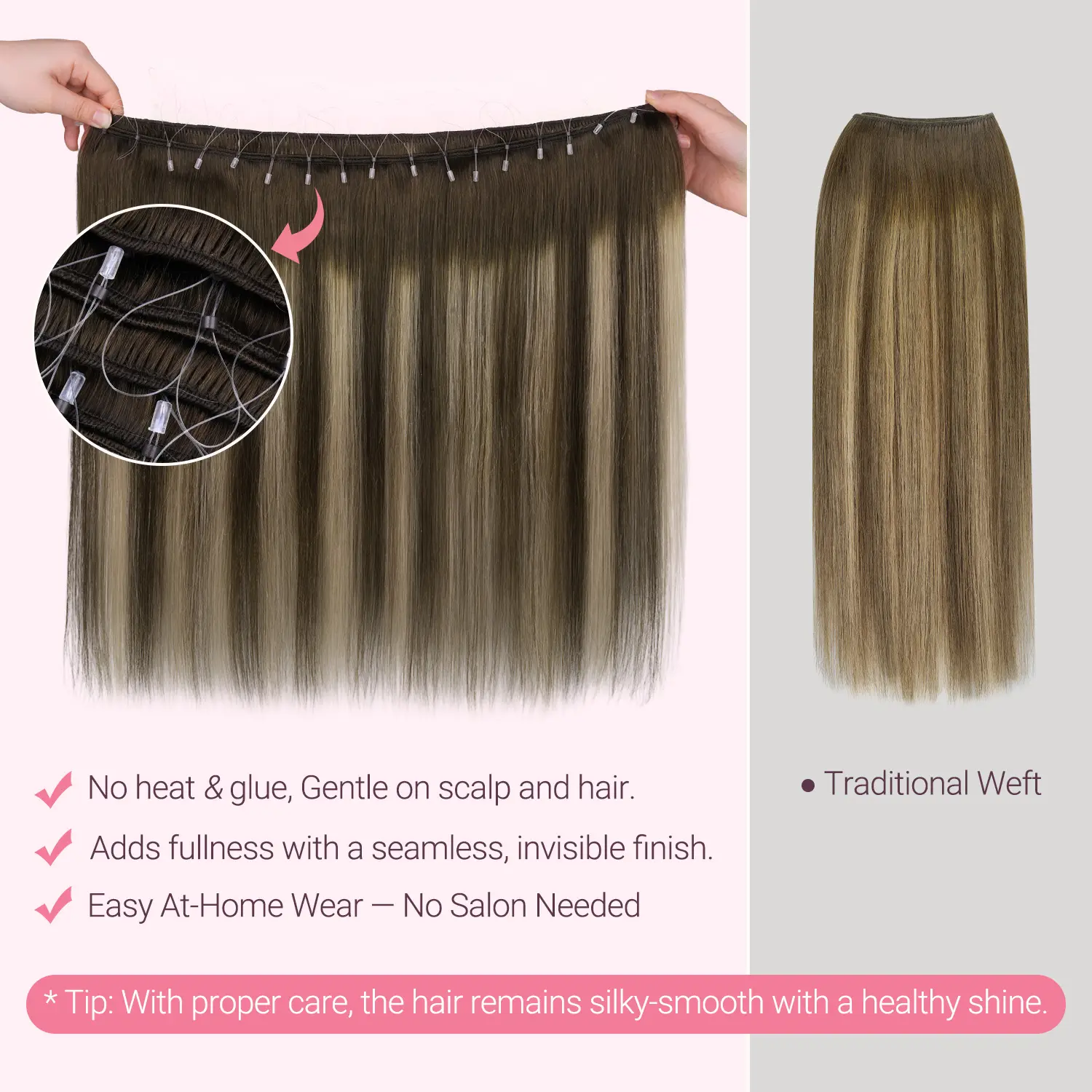 GOO GOO Micro Loop Beaded Weft Hair Extensions Human Hair 