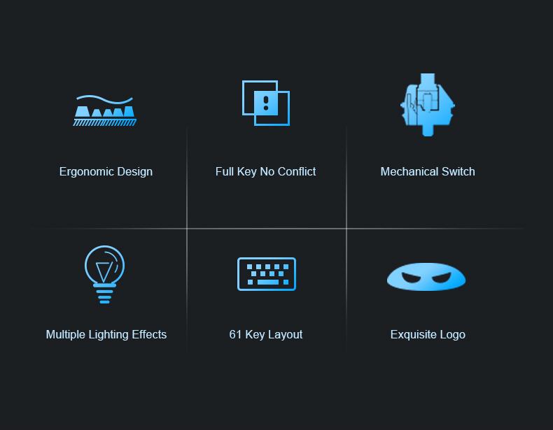 MageGee 60% Mechanical Keyboard, Game Keyboard with Blue Switch and Navy Blue Backlight, Small and Compact 60% Keyboard Mechanical, Portable 60% Game Keyboard, Gamer