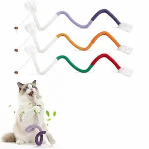 Cat Toys Chew Ropes 3Pcs with Refillable Natural Catnip, Safe Teeth Cleaning Toy for Indoor Kittens, Interactive Cat Nip Kitty Toys for All Breeds 23.6 in Ches Safe Teeth Cleaning Toy for Indoor Kittens, Interactive Kitty Toys,Kitty Kicker Toy