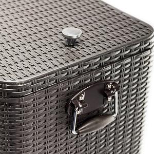 VINGLI 80 Quart Rolling Ice Chest, Portable Patio Party Bar Drink Cooler Cart, with Shelf, Beverage Pool with Bottle Opener (Brown)